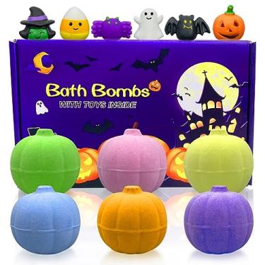 Imagem de JoFAN Pacote Com 6 Bombas De Banho Abóbora Halloween Brinquedos Macios Dentro Para Crianças, Meninas, Meninos, Sacolas Guloseimas, Presentes