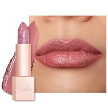 Imagem de Oulac Batom rosa hidratante para mulheres - Protetor labial colorido com brilho, maquiagem labial leve, design espelhado, vegano e sem glúten, PG05 Mystical