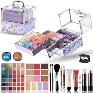 Imagem de Hot Sugar Kit de maquiagem para adolescentes de 13 a 15 anos, kit de maquiagem infantil, conjunto de presente de maquiagem para festas de aniversário e Natal (PURPLE)