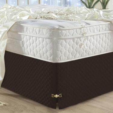 Imagem de Saia Box Queen Matelada C/ Pingente Luxuosa Padrão Varias Cores - ENXO