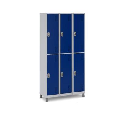 Imagem de Roupeiro Metálico 6 Portas Segurança em Academia - W3, AZUL DEL REY