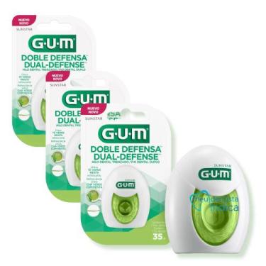 Imagem de Fio Dental GUM Dual-Defense  35 metros  3 unidades