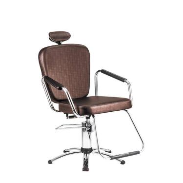Imagem de Cadeira Salão Beleza Reclinável Hidráulica Marrom Nix Dompel