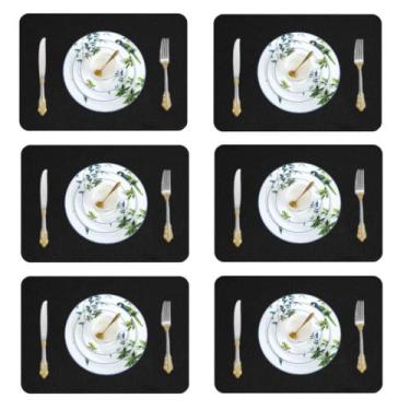 Imagem de Jogo Americano Sousplat Retangular 2 Peças Limpa Facil Couro - Generto