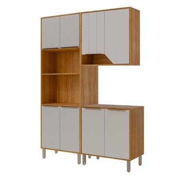 Imagem de Armário de Cozinha Celeste com Torre Quente 150 cm 8 Portas