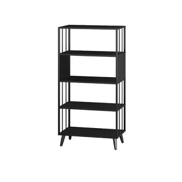 Imagem de Estante de livros, prateleira simples de ferro, prateleira de armazenamento multicamadas do chão ao teto, estante de escritório na sala de estar e no quarto, prateleira de armazenamento de escritório