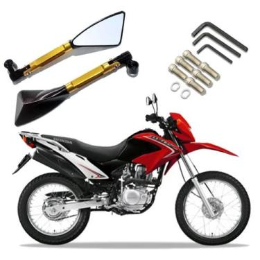 Imagem de Kit Retrovisor Esportivo Triangular R08 para Moto Honda NXR 125 BROS E