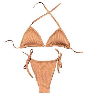 Imagem de Biquini Conjunto Tecido Canelado Com Bojo Bikini Varias Cores Verão Te