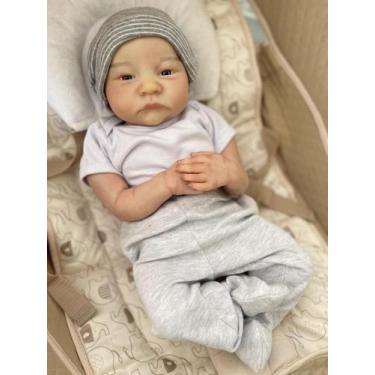 Imagem de Bebê Reborn Menino Levi Careca Ana Dolls, Corpo Vinil Silicone Pode Da
