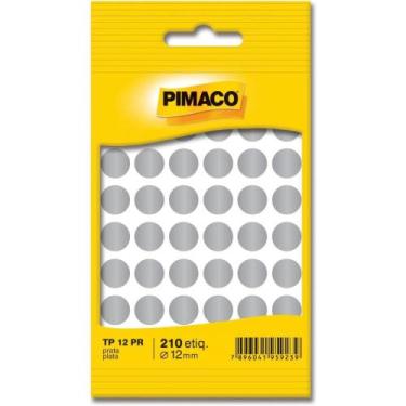 Imagem de Etiqueta Redonda TP-12 Prata 12MM com 210 Unidades - Pimaco
