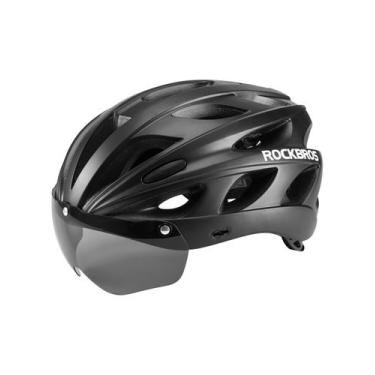 Imagem de Capacete de ciclismo ROCKBROS com óculos e viseira solar para adulto