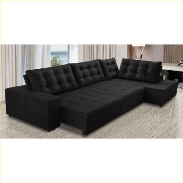 Imagem de Sofá de Canto Retrátil e Reclinável com Molas 3,40x2,00 Julia Suede Pr