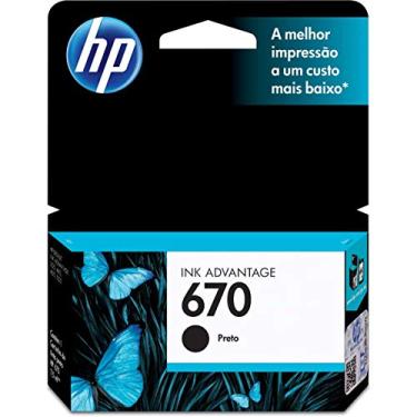 Imagem de Cartucho HP 670 Preto Original (CZ113AB) Para Impressora HP Deskjet 4615, 4625, 5525