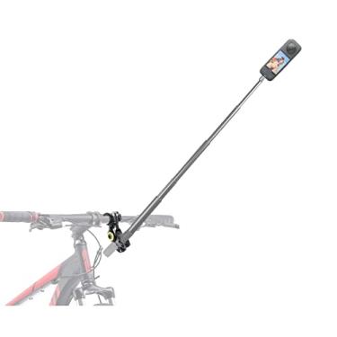 Imagem de vgsion Suporte de bicicleta de 3ª pessoa para Insta360 X4, X3, X2, One RS — Suporte de guidão de câmera compatível com Insta360 114 cm e bastão de 120 cm