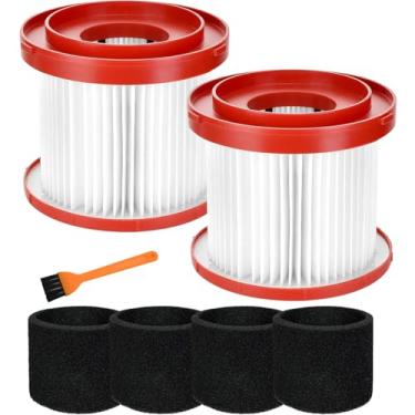 Imagem de Filtro de substituição 49-90-1900 para aspirador sem fio Milwaukee M18, 0780-20 0880-20 Filtros para aspirador Milwaukee M12 Wet Dry para Shop Vac 2 Filtros de luva de espuma + 1 escova