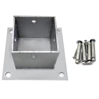 Imagem de Suporte De Base De Poste De Serviço Pesado, Aço De 4mm De Espessura Gazebos De Madeira Cerca De Postes De Corrimão De Deck Placa De Base, Protetores De Colu, One Color, 85x85x80mm/3.3x3.3x3.1in