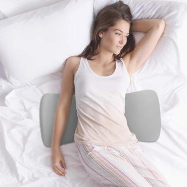 Imagem de Almofada de suporte lombar para cama, almofada de espuma viscoelástica para alívio da dor nas costas, almofada ergonômica de suporte de cintura para carro, sofá, cadeira de escritório (cinza)