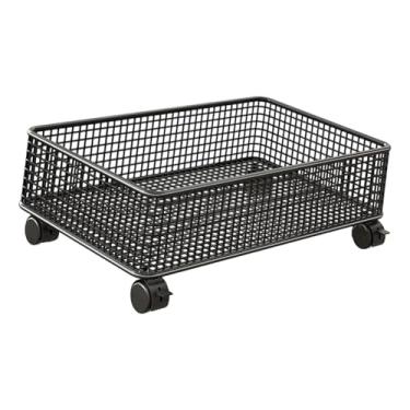 Imagem de IEUDNS Organizador de produtos de limpeza embaixo da pia, organizador de 1 camada de metal com rodas, multifuncional para quarto, despensa, banheiro, Preto
