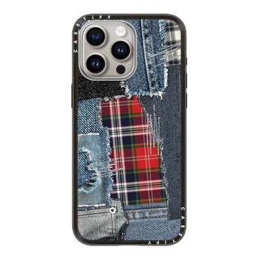 Imagem de CASETiFY Capa compacta para iPhone 15 Pro Max [fina e elegante/compatível com Magsafe/1,2 m. 2X proteção contra quedas de grau militar] - Capa xadrez para desordem - preta transparente