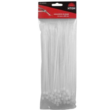 Imagem de Kit 100 Abraçadeiras Nylon Branca 3Mm X 200Mm Enforca Gato