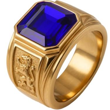 Imagem de Anel Masculino Comendador Homem Formatura Solitário Azul (30)