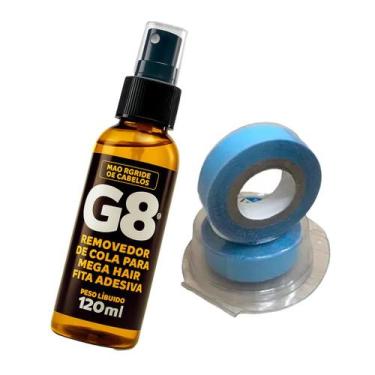 Imagem de Removedor Mega Hair Fita Adesiva G8 120ml 3 Mt. Fita Azul