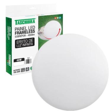 Imagem de Painel Plafon Redondo Sobrepor 48w Borda Infinita 3000K - TASCHIBRA