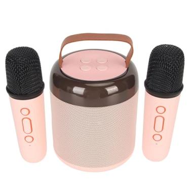 Imagem de RiToEasysports Efeito Sonoro de Alto -falantes de karaokê Sem Fio para a Máquina de karaokê Portátil de Perante Em Família Com 2 Microfones Sem Fio Speakoth Microfone para Festas, Casamentos de (Rosa)