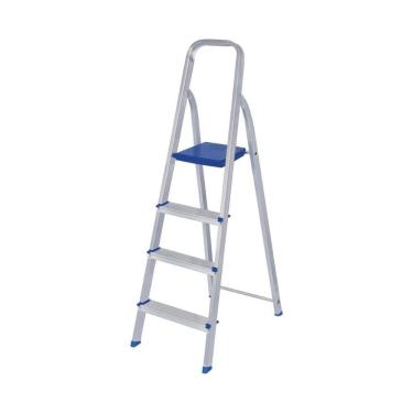 Imagem de Escada De Alumínio 4 Degraus Tesoura Capacidade 120 Kg Mor