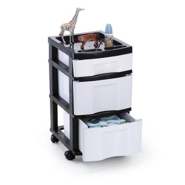 Imagem de Gaveteiro Plástico Com 3 Gavetas Organizadoras Multiuso