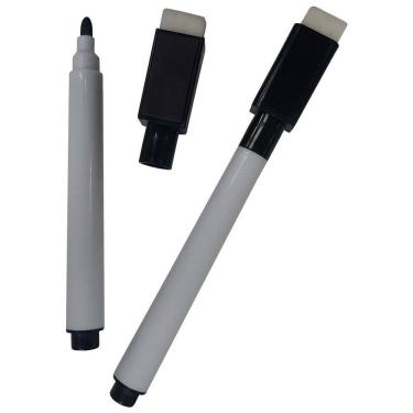 Imagem de Kit 10 Canetas Pretas Para Quadro Branco Com Apagador E Imã