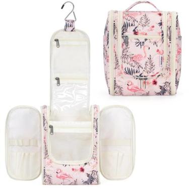 Imagem de Bolsa de higiene suspensa Narwey Travel Makeup Organizer Bege