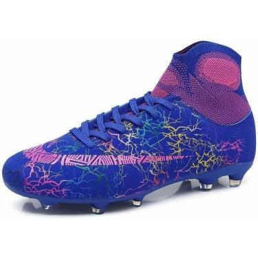 Imagem de Tênis de futebol masculinos de futebol com pontas longas, couro e borr