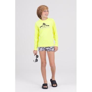 Imagem de Conjunto Infantil Manga Longa UV 50+ Surf Club Amarelo - Vida Costeira
