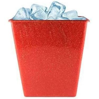 Imagem de Kit 4 Balde Gelo Fibra Madeira Vermelho 2,6L