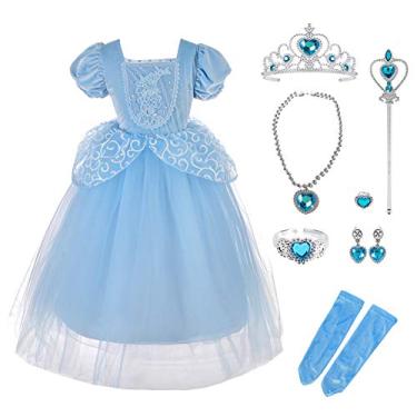 Imagem de Fantasia de princesa Lito Angels fantasia chique de Halloween festa de Natal para meninas com acessórios, Dress With Accessories Set, 8