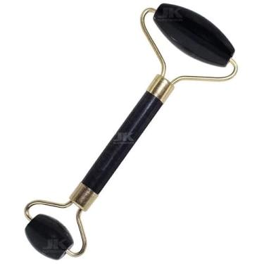 Imagem de Rolo Pedra de Jade Placa Gua Sha Massagem Facial Anti Ruga(Preto so Rolo)