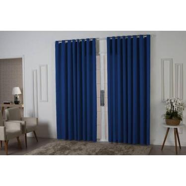 Imagem de Cortina 3,00x2,20 Quarto Sala Escritorio Azul Royal - Sofisticada Moda