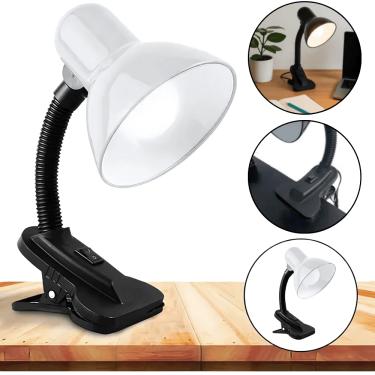 Imagem de Abajur de Mesa Branco Garra Flexível Bocal Lâmpadas até 5W