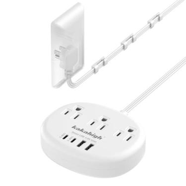 Imagem de Cabo de extensão plano de até 5 pés de altura com tampa de saída e USB