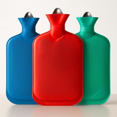 Imagem de Bolsa Térmica 2 L – Compressa de Borracha Quente e Fria | Reutilizável, Multiuso, Alívio de Dores Musculares e Cólica