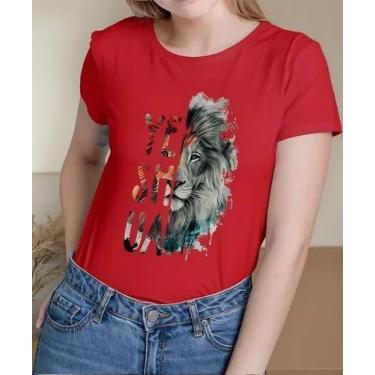 Imagem de Camisa Camiseta Adulto Feminina Masculina Algodão Yeshua Leão Moda Gos