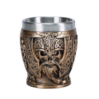 Imagem de Copo de shot de armadura de caveira, copo de shot vintage engraçado de esqueleto D&D de 50 ml para uísque, tequila, vodca, suprimentos de decoração de festa de licor, presente de aniversário