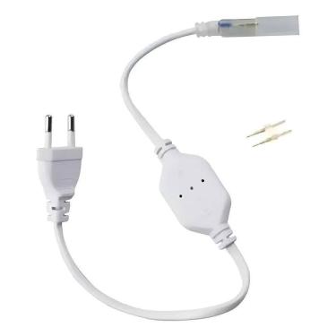 Imagem de Kit 5 Conector Fonte Fita Led Mangueira Chata Bivolt Plugue