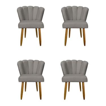Imagem de Kit 4 Cadeiras Flor para Quarto Penteadeira - Balaqui Decor Cor:capuccino