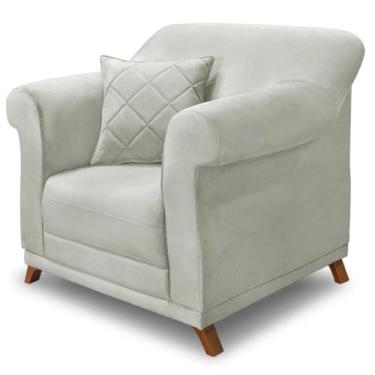 Imagem de Poltrona Decorativa Retro Polo Com Almofada Veludo 2223 Ezz 2223 - MIL