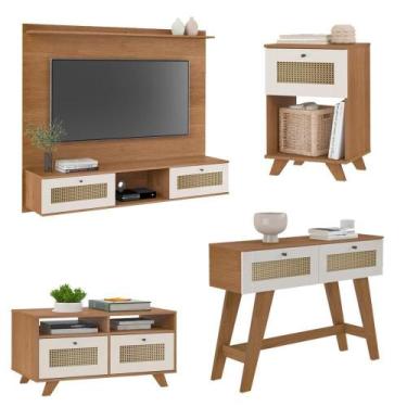 Imagem de Painel 72 Polegadas Aparador 2 Mesas Tr4 Cinamomo - MILANI MOVELARIA