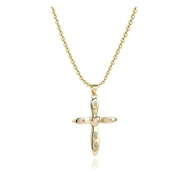 Imagem de MiiFort Colar com pingente de cruz de Jesus em ouro, colares de cruz religiosa, presente de aniversário, presente para mulheres, filha, irmã, tia, avó, neta, One Size, Metal, Sem Pedra Preciosa