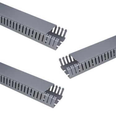 Imagem de Kit 3 Canaleta Aberta Painel Elétrico Fio Cinza 50x50x2000mm - KIT3CAN