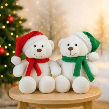 Imagem de Urso Natal Amigo Do Papai Noel Com Cachecol E Gorro De Neve Presente L